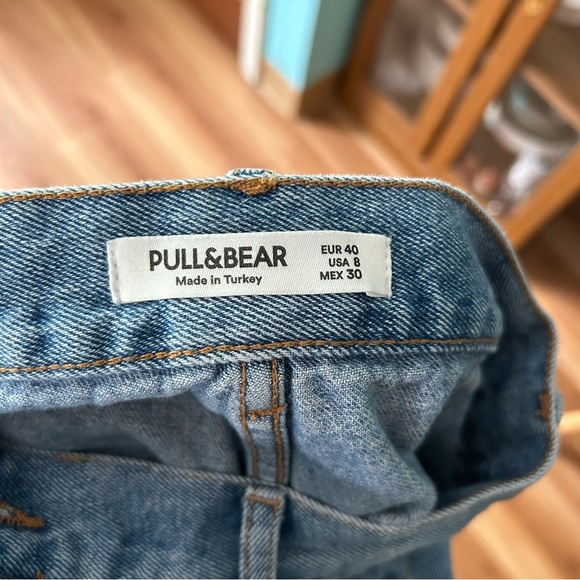 Pull&Bear Light Wash Denim Carpenter Jeans - Picture 7 of 8